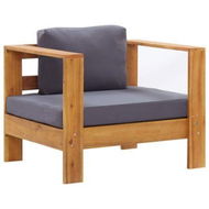 Detailed information about the product Garden Sofa Chair With Cushion Dark Grey Solid Acacia Wood