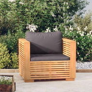 Detailed information about the product Garden Sofa Chair With Dark Grey Cushions Solid Wood Teak