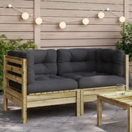 Detailed information about the product Garden Sofa Corner with Cushions 2 pcs Impregnated Wood Pine