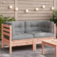 Detailed information about the product Garden Sofa Corner with Cushions 2 pcs Solid Wood Douglas