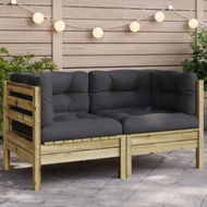 Detailed information about the product Garden Sofa Corner with Cushions Impregnated Wood Pine