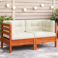 Detailed information about the product Garden Sofa Corner with Cushions Wax Brown Solid Wood Pine