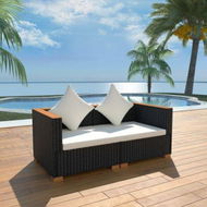 Detailed information about the product Garden Sofa Poly Rattan Black