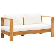 Detailed information about the product Garden Sofa With Cushion 140 Cm Solid Acacia Wood Cream White