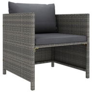 Detailed information about the product Garden Sofa With Cushions Grey Poly Rattan