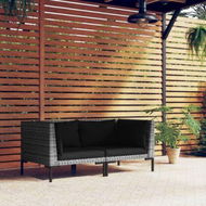 Detailed information about the product Garden Sofas 2pcs With Cushions Half Round Poly Rattan