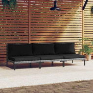 Detailed information about the product Garden Sofas 3pcs With Cushions Half Round Poly Rattan