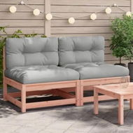 Detailed information about the product Garden Sofas Armless with Cushions 2 pcs Solid Wood Douglas