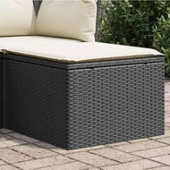 Detailed information about the product Garden Stool with Cushion Black 55x55x37 cm Poly Rattan