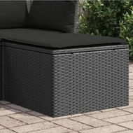 Detailed information about the product Garden Stool with Cushion Black 55x55x37 cm Poly Rattan