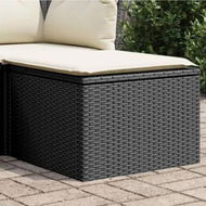 Detailed information about the product Garden Stool with Cushion Black 55x55x37 cm Poly Rattan