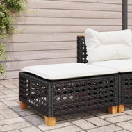 Detailed information about the product Garden Stool with Cushion Black 63.5x56x32 cm Poly Rattan