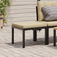 Detailed information about the product Garden Stool with Cushion Black Powder-coated Steel