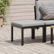 Detailed information about the product Garden Stool with Cushion Black Powder-coated Steel