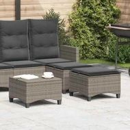 Detailed information about the product Garden Stools with Cushions 2 pcs Grey 55x55x36 cm Poly Rattan