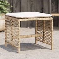 Detailed information about the product Garden Stools with Cushions 4 pcs Beige 41x41x36 cm Poly Rattan