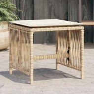 Detailed information about the product Garden Stools with Cushions 4 pcs Beige 41x41x36 cm Poly Rattan