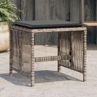 Detailed information about the product Garden Stools with Cushions 4 pcs Grey 41x41x36 cm Poly Rattan