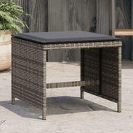 Detailed information about the product Garden Stools with Cushions 4 pcs Grey 41x41x36 cm Poly Rattan