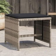 Detailed information about the product Garden Stools with Cushions 4 pcs Light Grey 41x41x36 cm Poly Rattan