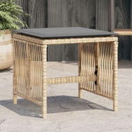 Detailed information about the product Garden Stools with Cushions 4 pcs Mix Beige 41x41x36 cm Poly Rattan