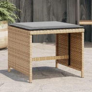 Detailed information about the product Garden Stools with Cushions 4 pcs Mix Beige 41x41x36 cm Poly Rattan