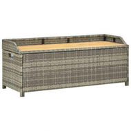 Detailed information about the product Garden Storage Bench 120 Cm Poly Rattan Grey