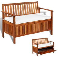 Detailed information about the product Garden Storage Bench Solid Acacia Wood 120x63x84 Cm