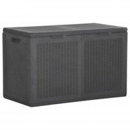 Detailed information about the product Garden Storage Box 180L Black PP Rattan