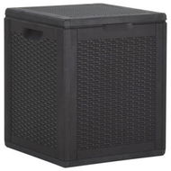 Detailed information about the product Garden Storage Box 90L Black PP Rattan