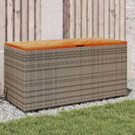 Detailed information about the product Garden Storage Box Grey 110x50x54 cm Poly Rattan Acacia Wood