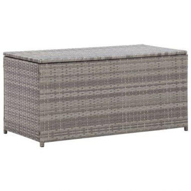 Garden Storage Box Poly Rattan 100x50x50 Cm Grey