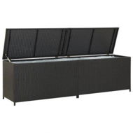 Detailed information about the product Garden Storage Box Poly Rattan 200x50x60 Cm Black