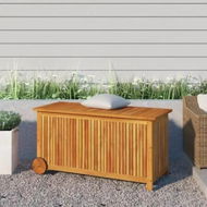 Detailed information about the product Garden Storage Box with Wheels 113x50x58 cm Solid Wood Acacia