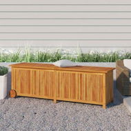 Detailed information about the product Garden Storage Box With Wheels 150x50x58 Cm Solid Wood Acacia