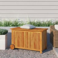 Detailed information about the product Garden Storage Box with Wheels 90x50x58 cm Solid Wood Acacia