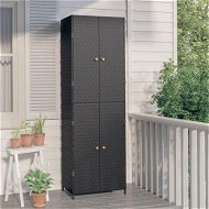 Detailed information about the product Garden Storage Cabinet Black 59x40x180 cm Poly Rattan