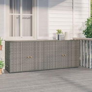 Detailed information about the product Garden Storage Cabinet Gray 198x55.5x80 Cm Poly Rattan