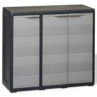 Detailed information about the product Garden Storage Cabinet With 2 Shelves Black And Grey