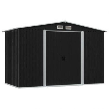 Garden Storage Shed Anthracite Steel 257x205x178 Cm