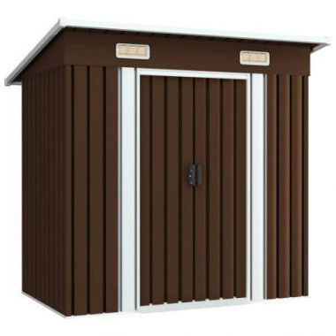 Garden Storage Shed Brown 194x121x181 Cm Steel