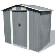 Detailed information about the product Garden Storage Shed Grey Metal 204x132x186 Cm