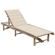 Detailed information about the product Garden Sun Lounger with Cushion Bamboo