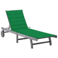 Detailed information about the product Garden Sun Lounger with Cushion Grey Solid Acacia Wood