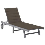 Detailed information about the product Garden Sun Lounger with Cushion Grey Solid Acacia Wood