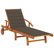 Detailed information about the product Garden Sun Lounger with Cushion Solid Acacia Wood