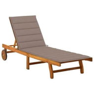 Detailed information about the product Garden Sun Lounger with Cushion Solid Acacia Wood