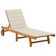 Detailed information about the product Garden Sun Lounger with Cushion Solid Acacia Wood