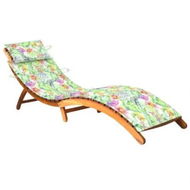 Detailed information about the product Garden Sun Lounger with Cushion Solid Acacia Wood