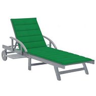 Detailed information about the product Garden Sun Lounger with Cushion Solid Acacia Wood